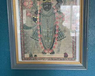 Framed Shree Shreenathji Jeweled Art Print