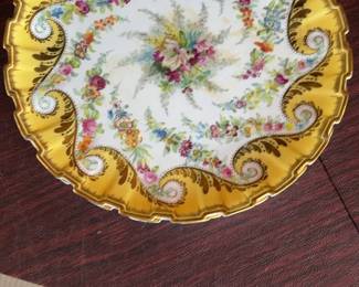 Antique J.E. Caldwell Plate with Floral Swirl Design Set of 3