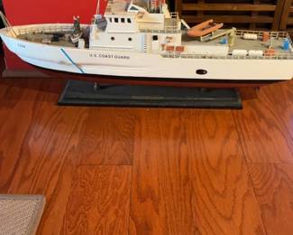 Vintage U.S. Coast Guard Cutter Model Ship 1334 with Display Stand