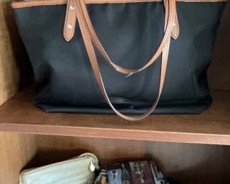 Coach Black Nylon Tote with Tan Leather Trim & Assorted Designer Purses Lot