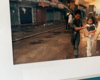 Vietnam War Era Press Photograph - Aftermath of Bombing or Fire