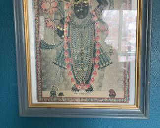 Framed Shree Shreenathji Jeweled Art Print