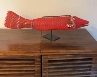 Hand-carved and Painted Wooden Bozo Fish Puppet (Mali)