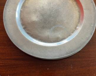  Engraved Simpson's Cornhill Pewter Plates Set of 3