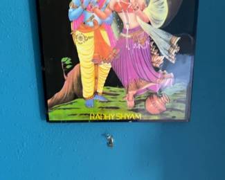 Framed Radha Krishna 'Radhy Shyam' Religious Art Print