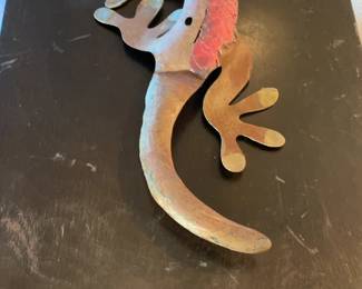 Rustic Metal Gecko Wall Art Decor