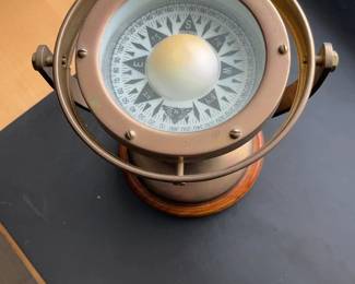 Vintage-Style Brass Gimbaled Maritime Compass - Made in Germany