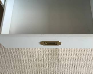 White Campaign Style 3-Drawer Chest with Gold Accents