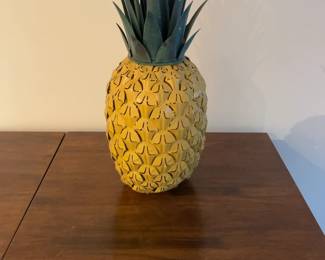 Metal Pineapple Decorative Statue with Distressed Finish