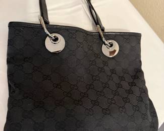 BLACK CANVAS GUCCI BAG