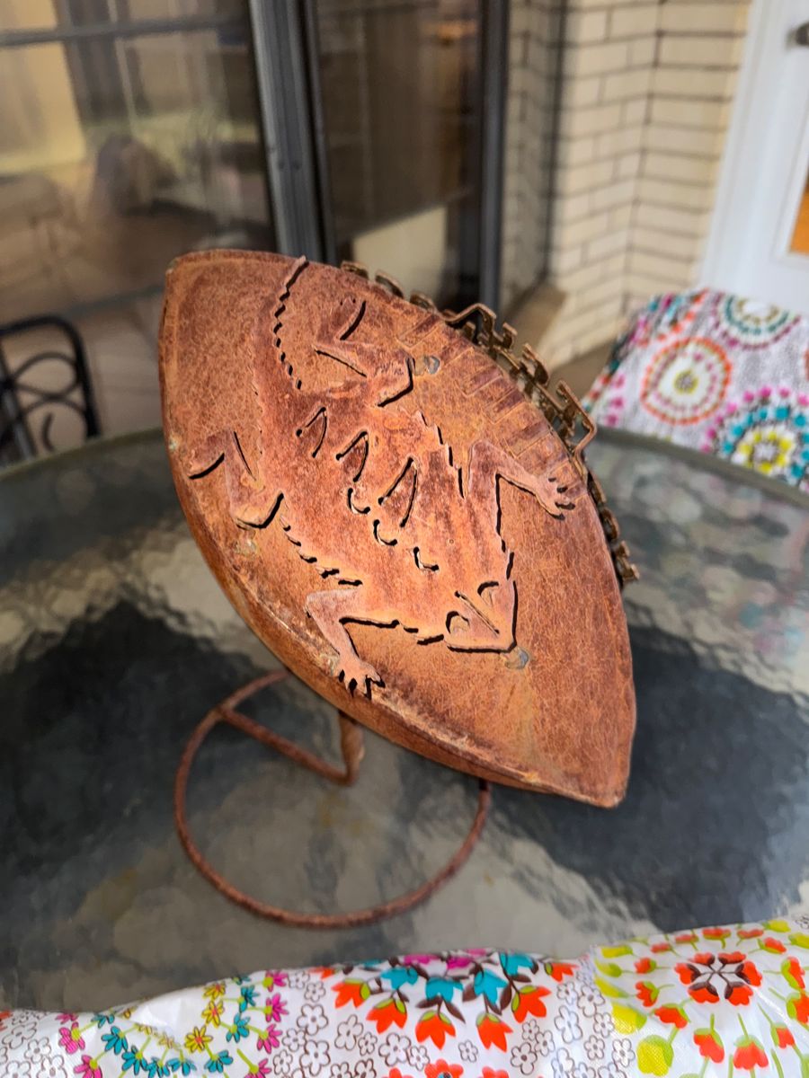 TCU Horned Frog Metal football