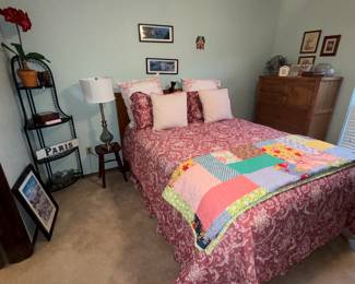 Queen bed, chest, desk