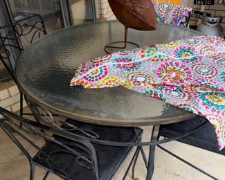 patio table, metal TCU football