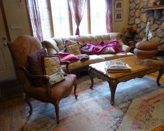 Sofa, coffee & end tables, accent chair