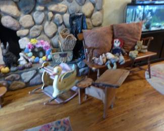 Vintage baby rocker bouncer, kids desk