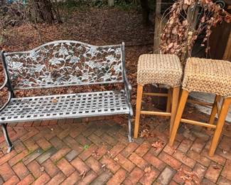Bench, bar stools