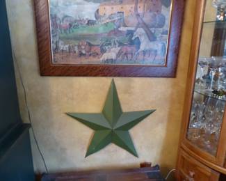 Framed picture, metal star