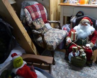 Accent chair, Christmas decorations