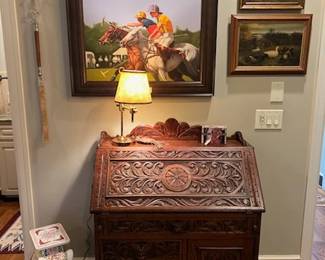 1920-1930's oak carved desk