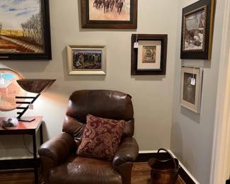 Pair of leather recliners