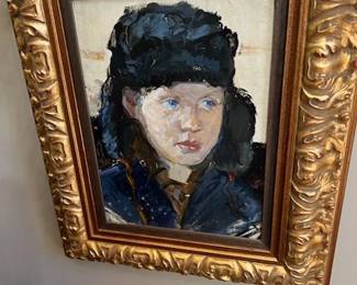 Russian painting of a young boy