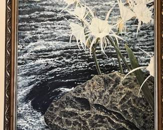 Hatchet Creek, Cahaba Lillies, painted by Prattville Artist William Sanders