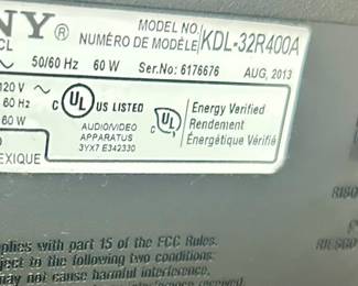 Sony kdl32r 400a lcd tv $50