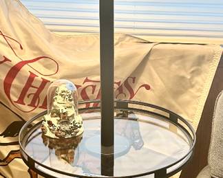 60” Glass Table Metal floor lamp $75