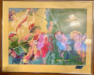 Framed matted Leroy Nieman Golf $45