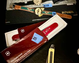Hamilton Watch, Rovada Irish band Watch $20
Victorinox original Swiss Army knife NIB $25