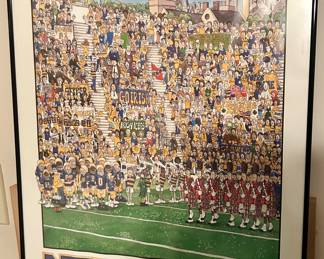 Notre Dame football 1987 framed poster $145