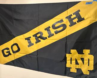 “Go Irish” Notre Dame cloth banner/flag 54x35” $40