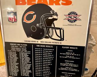 Chicago BEARS SuperbowlXX Champions framed poster $45