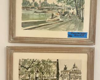 Frank Herbert MCM •CAFE STREET $40;
•Eiffel Tower $50 - both 14.5” x 12.5”