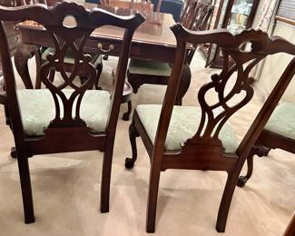 Henredon
2 upholstered seat Clawfoot arm chair $95ea; 6 upright Clawfoot chair $60ea