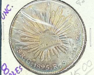 1895 Mexican 8 Reales Silver Coin