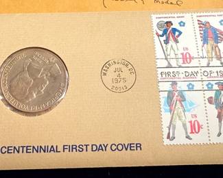 1975 Bicentennial First Day Cover And Medal 