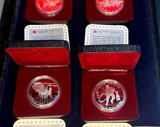 Royal Canadian Mint proof silver dollars,