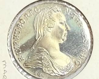 Austrian Maria Theresa silver thaler coin