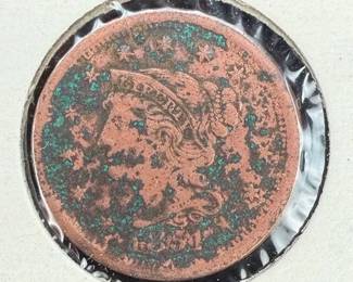 1851 Large Cent Braided Hair Design 