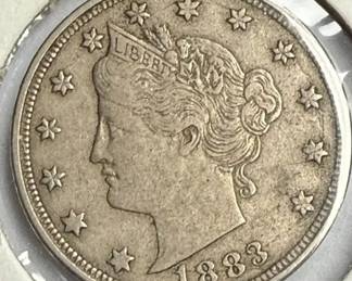 1883 US Liberty Head V NickelNo Cents