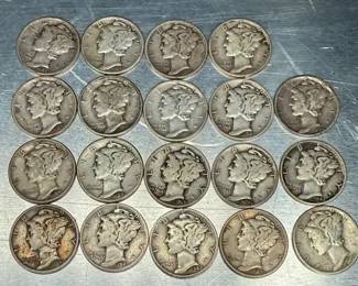 19 Mercury Dimes
