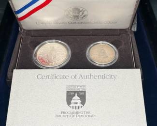 1989 TwoCoin Proof Set Silver  Half Dollars
