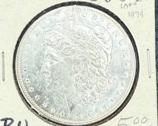 1904 O Morgan Silver Dollar