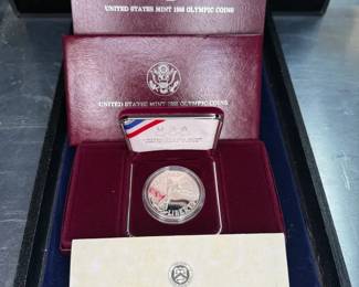 1988S Proof Silver Dollar Olympic Coin