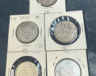 1950s Canadian 50c Coins