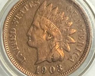 1903 US Indian Head Cent coin