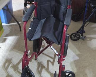 Medline lightweight foldable transport wheelchair with handbrakes