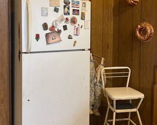 REFRIGERATOR, VINTAGE COSCO KITCHEN STOOL