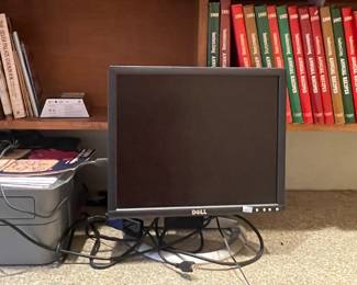 DELL COMPUTER SCREEN, PRINTER, BOOKS